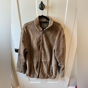 Vintage J. Crew Suede Leather Coat Brown Size XL
